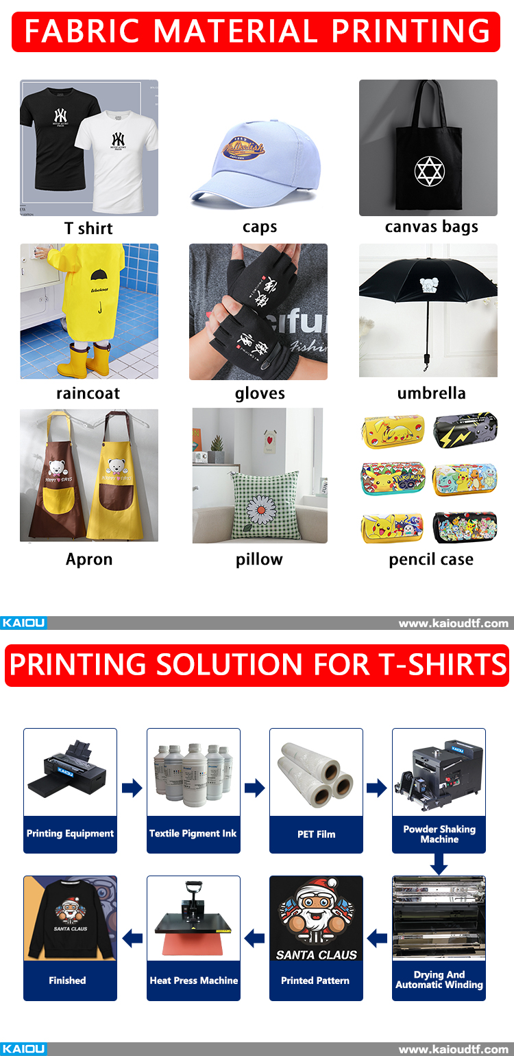 kaiou High Quality Garment Printer L1800 DTF Printer t-shirt printing machine