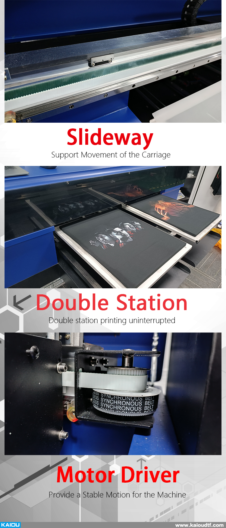 kaiou 2023 Double printing platform t-shirt DTG machine